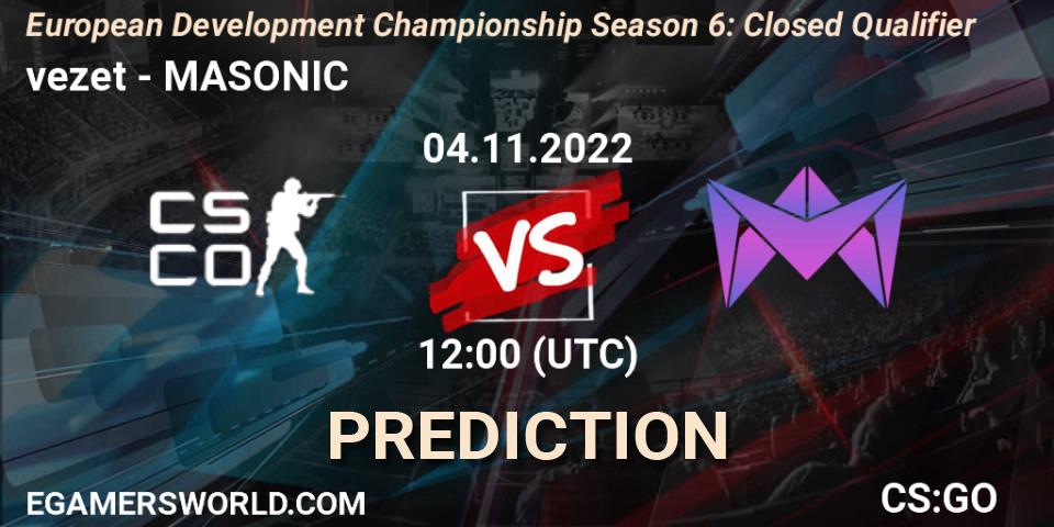 Pronóstico vezet - MASONIC. 04.11.2022 at 12:00, Counter-Strike (CS2), European Development Championship Season 6: Closed Qualifier