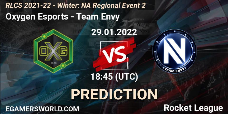 Pronóstico Oxygen Esports - Team Envy. 29.01.2022 at 18:45, Rocket League, RLCS 2021-22 - Winter: NA Regional Event 2