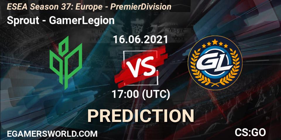 Pronóstico Sprout - GamerLegion. 16.06.2021 at 17:00, Counter-Strike (CS2), ESEA Season 37: Europe - Premier Division