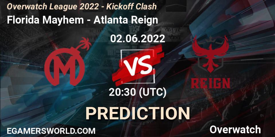 Pronóstico Florida Mayhem - Atlanta Reign. 02.06.22, Overwatch, Overwatch League 2022 - Kickoff Clash