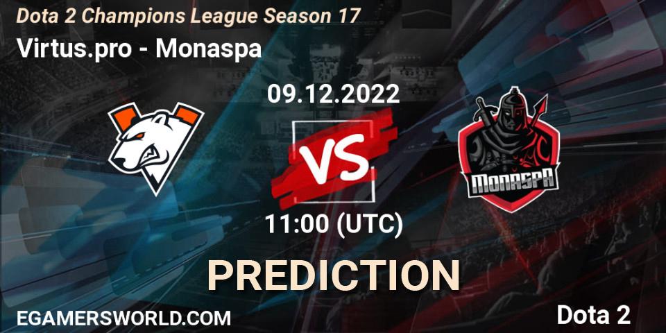 Pronóstico Virtus.pro - Monaspa. 09.12.22, Dota 2, Dota 2 Champions League Season 17
