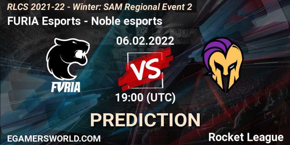 Pronóstico FURIA Esports - Noble esports. 06.02.2022 at 19:00, Rocket League, RLCS 2021-22 - Winter: SAM Regional Event 2