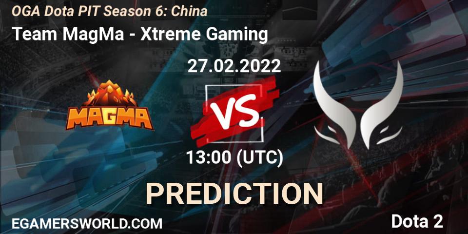 Pronóstico Team MagMa - Xtreme Gaming. 27.02.2022 at 13:02, Dota 2, OGA Dota PIT Season 6: China