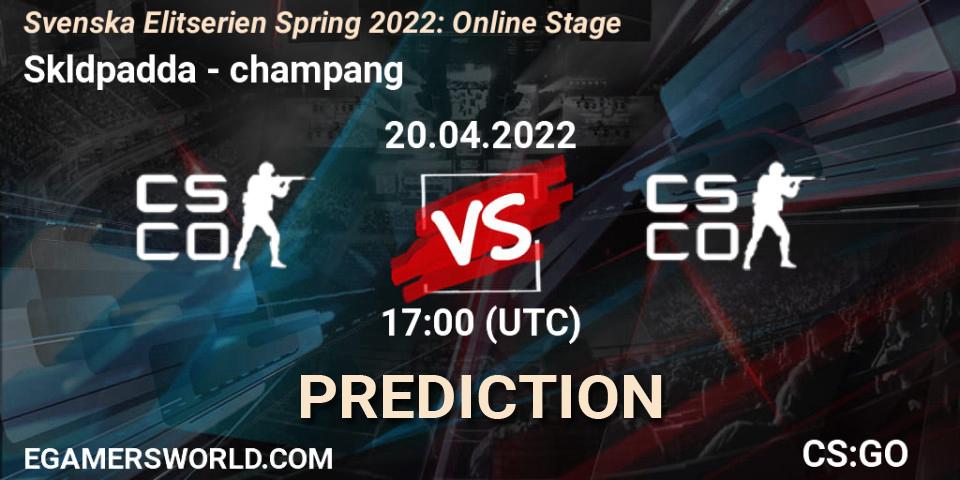 Pronóstico Sköldpadda - champang. 20.04.2022 at 17:00, Counter-Strike (CS2), Svenska Elitserien Spring 2022: Online Stage