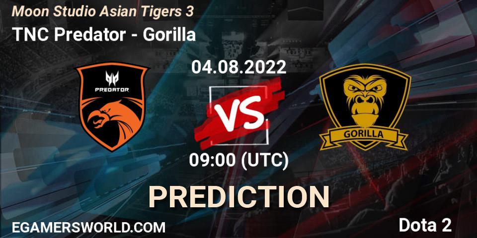 Pronóstico TNC Predator - Gorilla. 04.08.2022 at 09:06, Dota 2, Moon Studio Asian Tigers 3