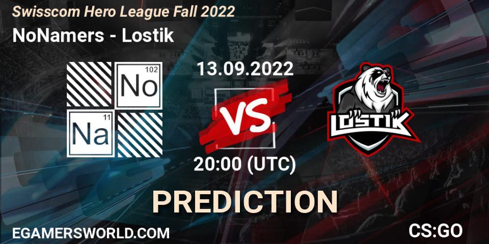 Pronóstico NoNamers - Lostik. 13.09.2022 at 20:00, Counter-Strike (CS2), Swisscom Hero League Fall 2022