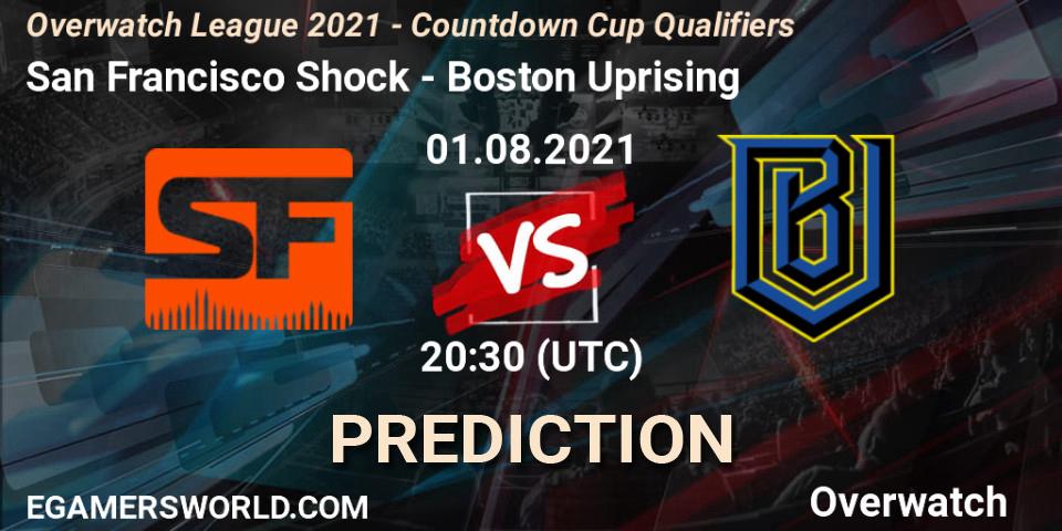 Pronóstico San Francisco Shock - Boston Uprising. 01.08.2021 at 20:30, Overwatch, Overwatch League 2021 - Countdown Cup Qualifiers