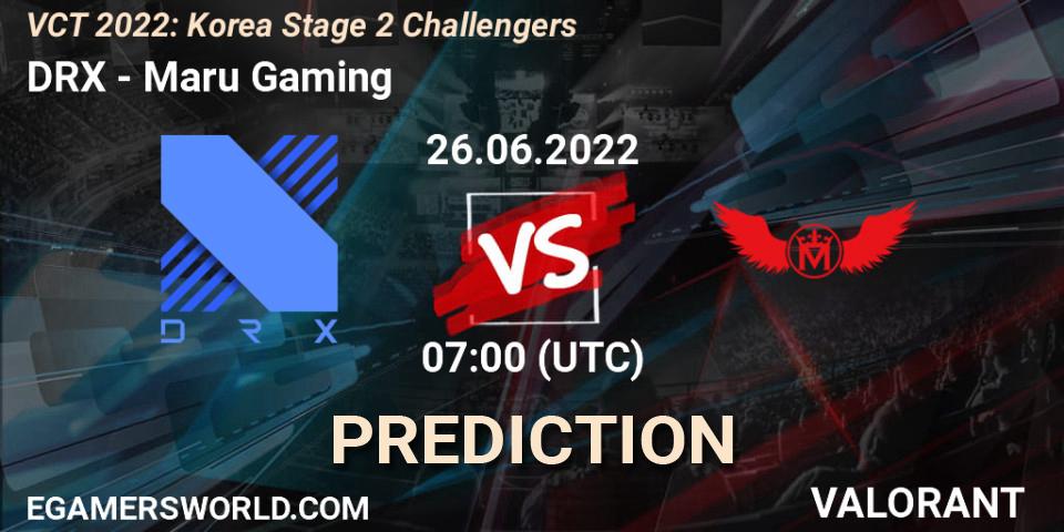 Pronóstico DRX - Maru Gaming. 26.06.2022 at 07:00, VALORANT, VCT 2022: Korea Stage 2 Challengers