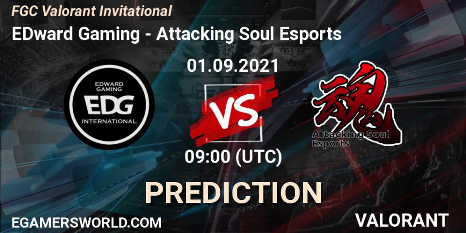 Pronóstico EDward Gaming - Attacking Soul Esports. 03.09.2021 at 09:00, VALORANT, FGC Valorant Invitational