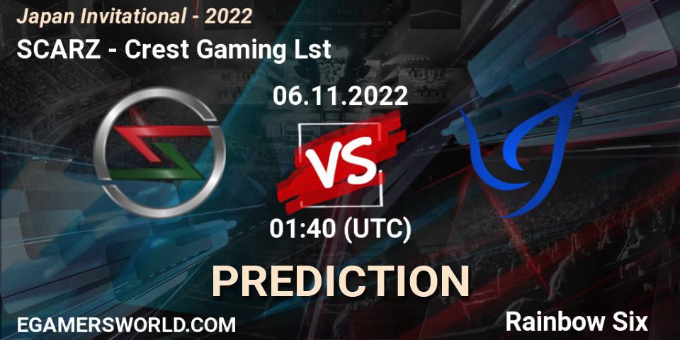 Pronóstico SCARZ - Crest Gaming Lst. 06.11.2022 at 01:40, Rainbow Six, Japan Invitational - 2022