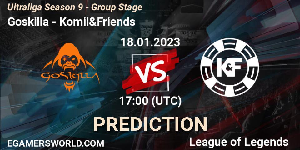 Pronóstico Goskilla - Komil&Friends. 18.01.2023 at 17:00, LoL, Ultraliga Season 9 - Group Stage