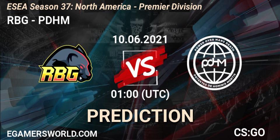 Pronóstico RBG - PDHM. 10.06.2021 at 01:00, Counter-Strike (CS2), ESEA Season 37: North America - Premier Division