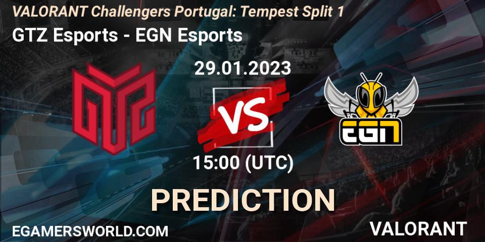 Pronóstico GTZ Esports - EGN Esports. 29.01.23, VALORANT, VALORANT Challengers 2023 Portugal: Tempest Split 1