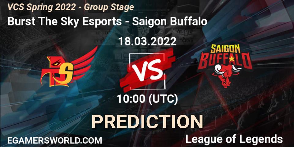 Pronóstico Burst The Sky Esports - Saigon Buffalo. 18.03.2022 at 10:00, LoL, VCS Spring 2022 - Group Stage 