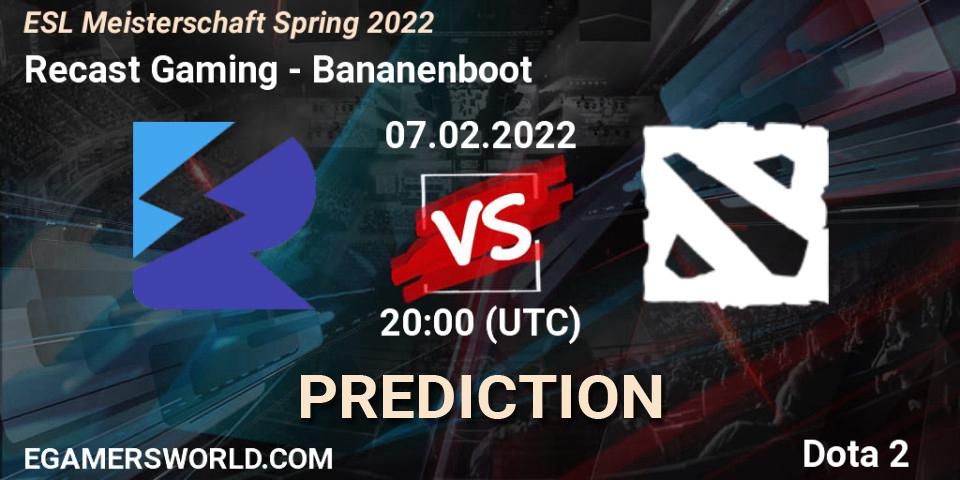 Pronóstico Recast Gaming - Bananenboot. 07.02.2022 at 20:05, Dota 2, ESL Meisterschaft Spring 2022