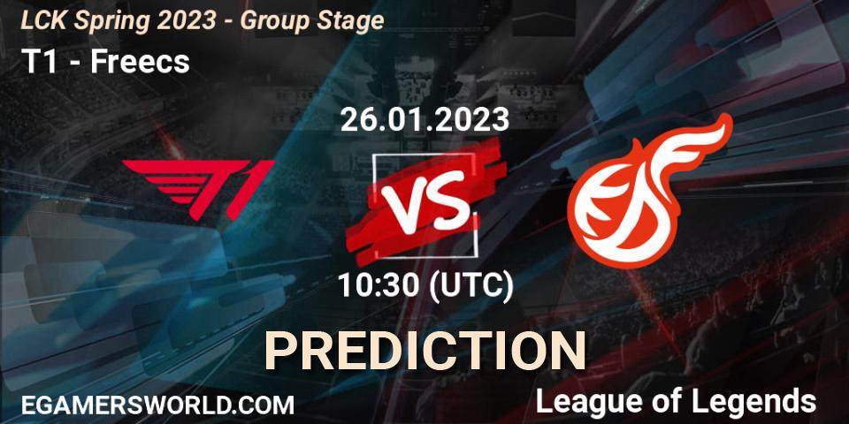 Pronóstico T1 - Freecs. 26.01.2023 at 10:30, LoL, LCK Spring 2023 - Group Stage