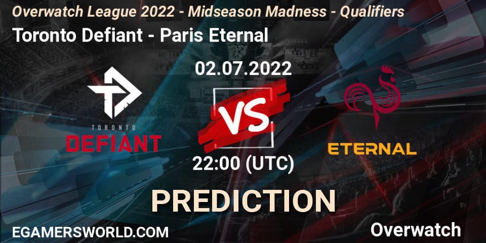 Pronóstico Toronto Defiant - Paris Eternal. 02.07.22, Overwatch, Overwatch League 2022 - Midseason Madness - Qualifiers