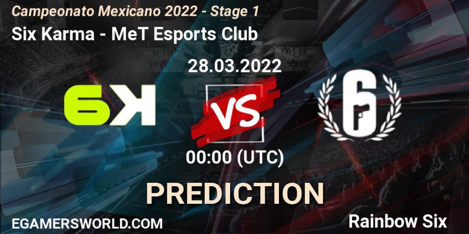 Pronóstico Six Karma - MeT Esports Club. 28.03.2022 at 00:00, Rainbow Six, Campeonato Mexicano 2022 - Stage 1