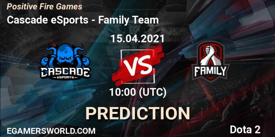 Pronóstico Cascade eSports - Family Team. 15.04.2021 at 10:37, Dota 2, Positive Fire Games