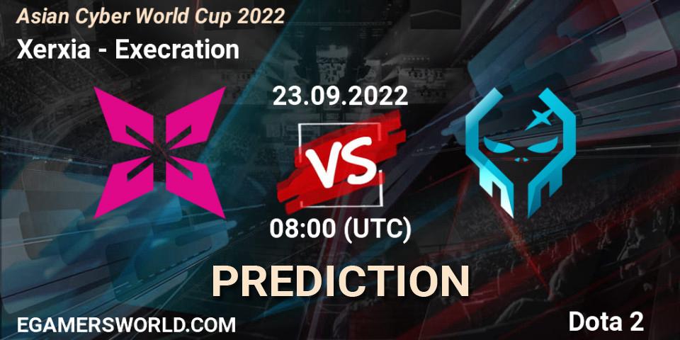 Pronóstico Xerxia - Execration. 23.09.2022 at 08:04, Dota 2, Asian Cyber World Cup 2022