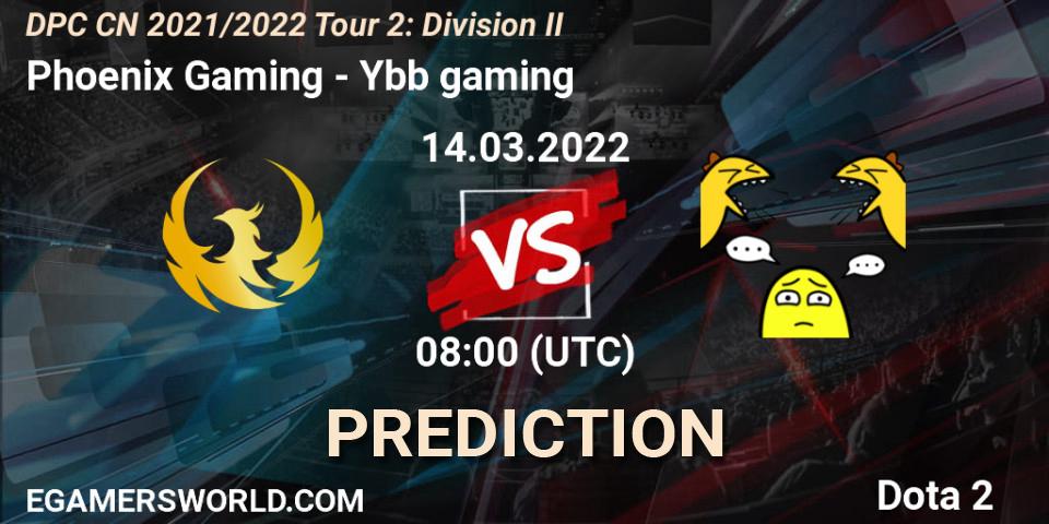 Pronóstico Phoenix Gaming - Ybb gaming. 14.03.2022 at 07:17, Dota 2, DPC 2021/2022 Tour 2: CN Division II (Lower)
