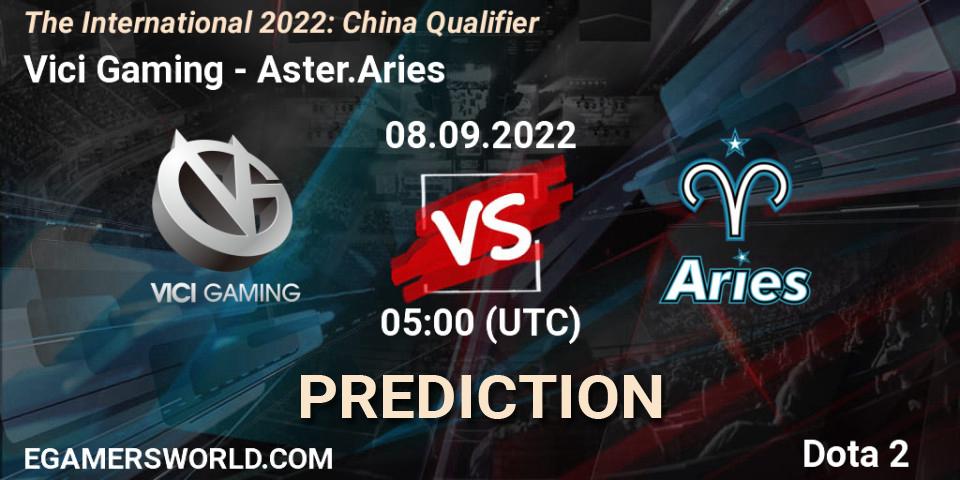Pronóstico Vici Gaming - Aster.Aries. 08.09.2022 at 04:06, Dota 2, The International 2022: China Qualifier
