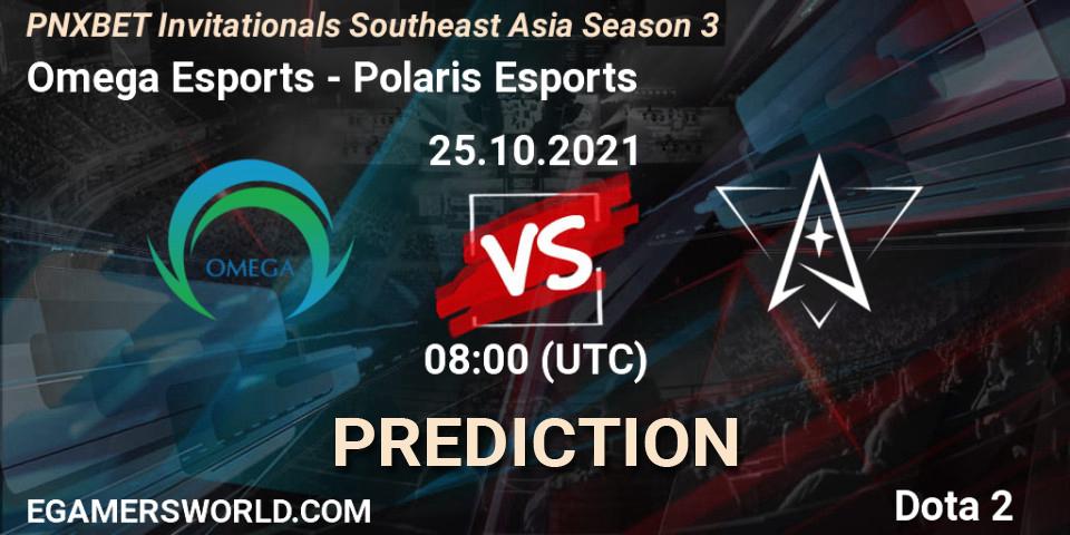Pronóstico Omega Esports - Polaris Esports. 25.10.2021 at 08:08, Dota 2, PNXBET Invitationals Southeast Asia Season 3