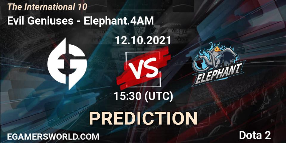 Pronóstico Evil Geniuses - Elephant.4AM. 12.10.2021 at 19:42, Dota 2, The Internationa 2021
