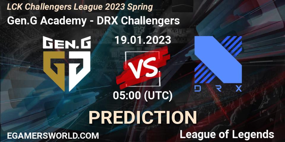 Pronóstico Gen.G Academy - DRX Challengers. 19.01.23, LoL, LCK Challengers League 2023 Spring