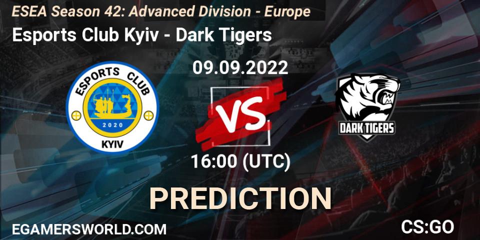 Pronóstico Esports Club Kyiv - Dark Tigers. 09.09.2022 at 16:00, Counter-Strike (CS2), ESEA Season 42: Advanced Division - Europe