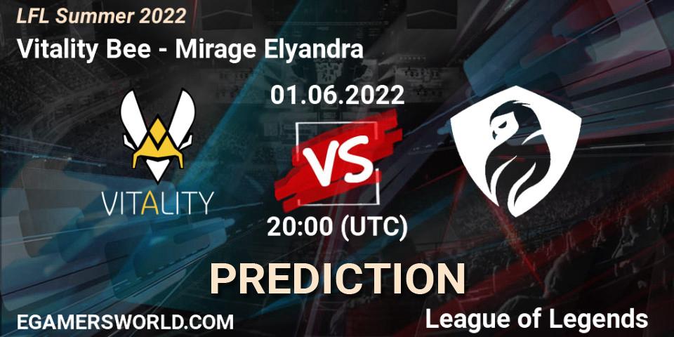 Pronóstico Vitality Bee - Mirage Elyandra. 01.06.2022 at 20:00, LoL, LFL Summer 2022