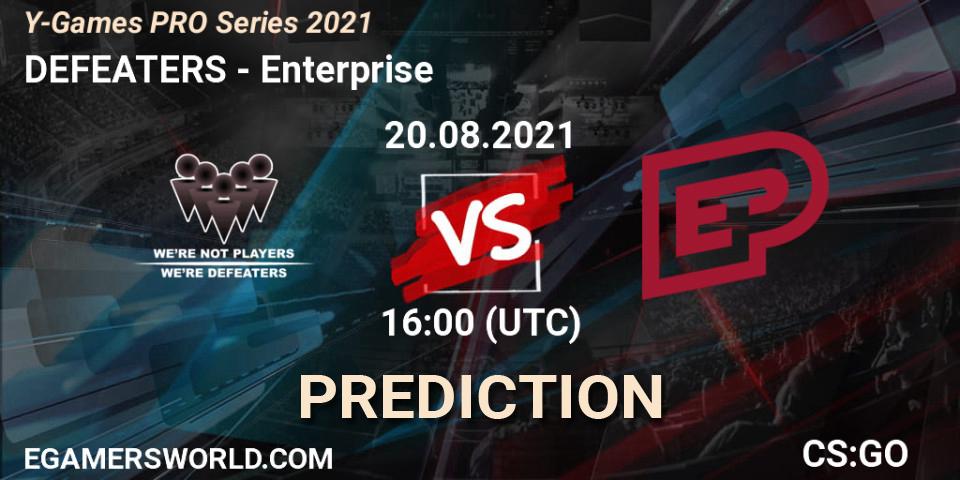Pronóstico DEFEATERS - Enterprise. 20.08.2021 at 16:00, Counter-Strike (CS2), Y-Games PRO Series 2021