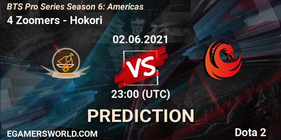 Pronóstico 4 Zoomers - Hokori. 02.06.2021 at 22:33, Dota 2, BTS Pro Series Season 6: Americas