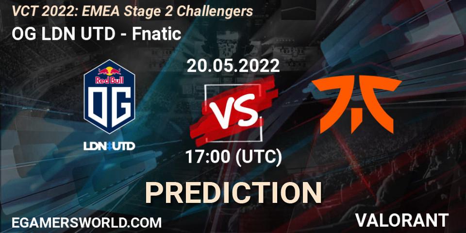 Pronóstico OG LDN UTD - Fnatic. 20.05.2022 at 16:45, VALORANT, VCT 2022: EMEA Stage 2 Challengers