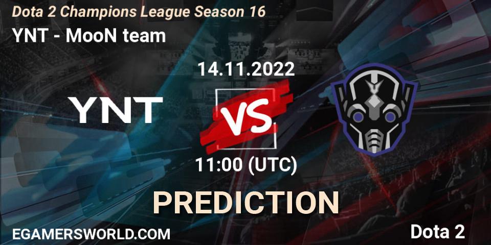 Pronóstico YNT - MooN team. 14.11.2022 at 11:02, Dota 2, Dota 2 Champions League Season 16