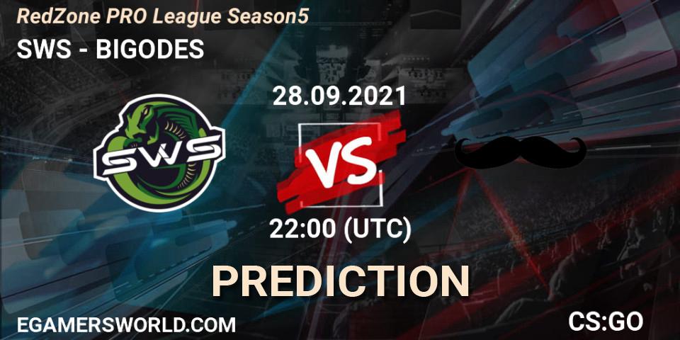 Pronóstico SWS - BIGODES. 28.09.2021 at 22:00, Counter-Strike (CS2), RedZone PRO League Season 5