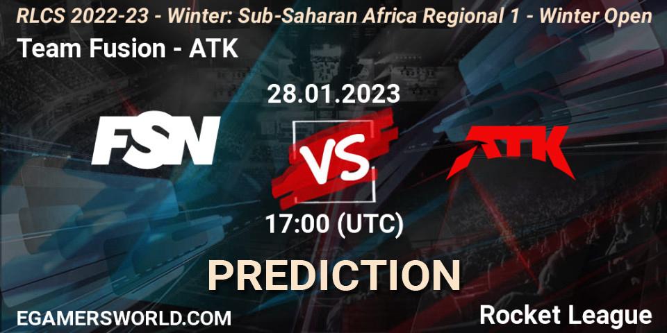 Pronóstico Team Fusion - ATK. 28.01.23, Rocket League, RLCS 2022-23 - Winter: Sub-Saharan Africa Regional 1 - Winter Open