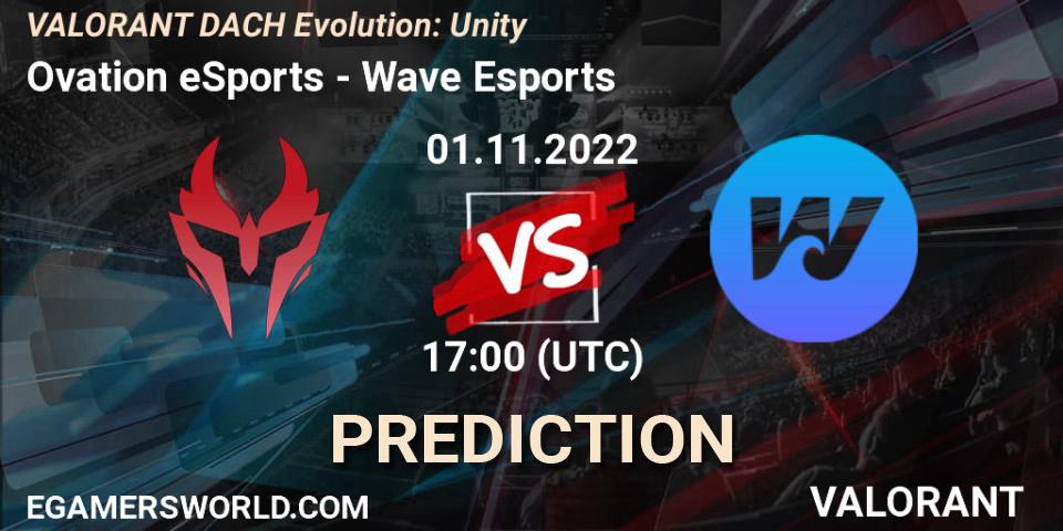 Pronóstico Ovation eSports - Wave Esports. 01.11.2022 at 18:00, VALORANT, VALORANT DACH Evolution: Unity