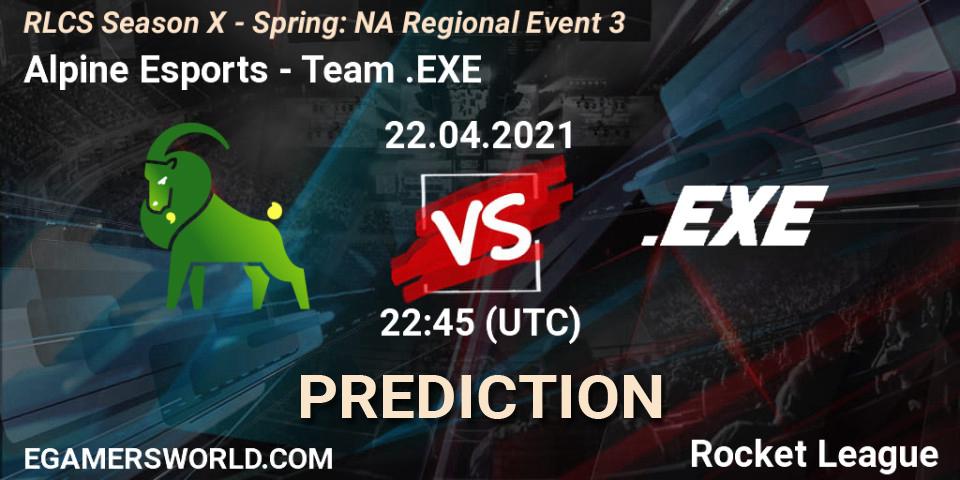 Pronóstico Alpine Esports - Team.EXE. 22.04.2021 at 22:45, Rocket League, RLCS Season X - Spring: NA Regional Event 3