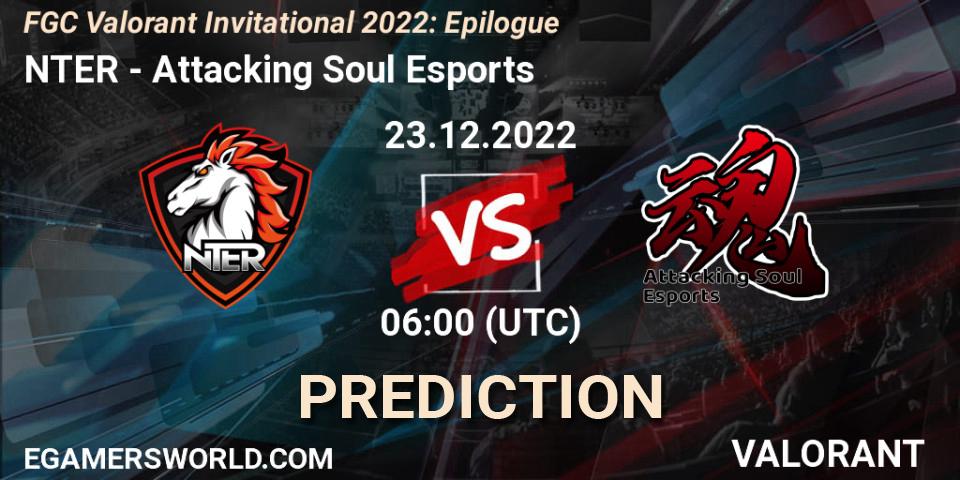 Pronóstico NTER - Attacking Soul Esports. 23.12.2022 at 06:00, VALORANT, FGC Valorant Invitational 2022: Epilogue