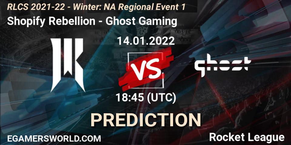 Pronóstico Shopify Rebellion - Ghost Gaming. 14.01.2022 at 18:45, Rocket League, RLCS 2021-22 - Winter: NA Regional Event 1