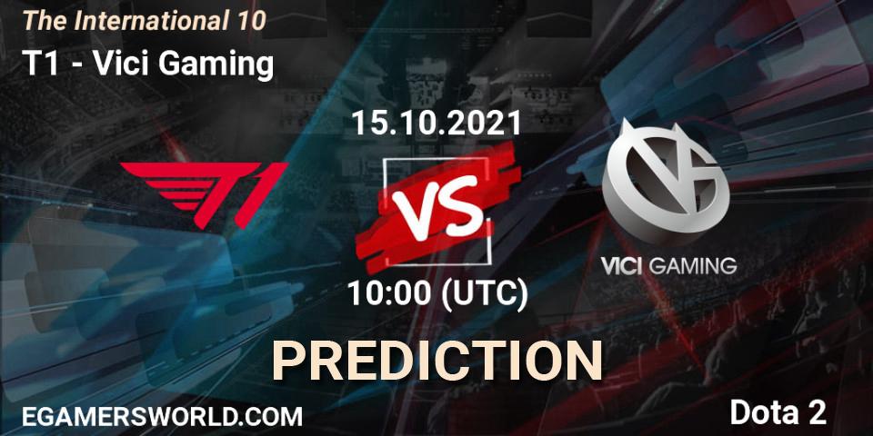 Pronóstico T1 - Vici Gaming. 15.10.2021 at 09:46, Dota 2, The Internationa 2021