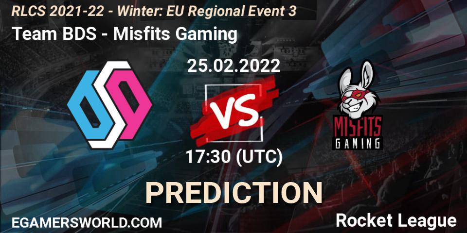 Pronóstico Team BDS - Misfits Gaming. 25.02.2022 at 17:30, Rocket League, RLCS 2021-22 - Winter: EU Regional Event 3