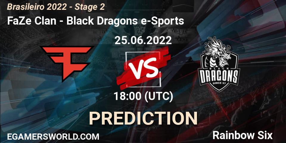 Pronóstico FaZe Clan - Black Dragons e-Sports. 25.06.2022 at 18:00, Rainbow Six, Brasileirão 2022 - Stage 2
