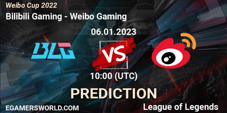 Pronóstico Bilibili Gaming - Weibo Gaming. 06.01.2023 at 10:00, LoL, Weibo Cup 2022