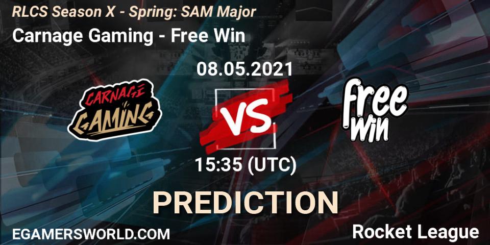 Pronóstico Carnage Gaming - Free Win. 08.05.2021 at 15:35, Rocket League, RLCS Season X - Spring: SAM Major