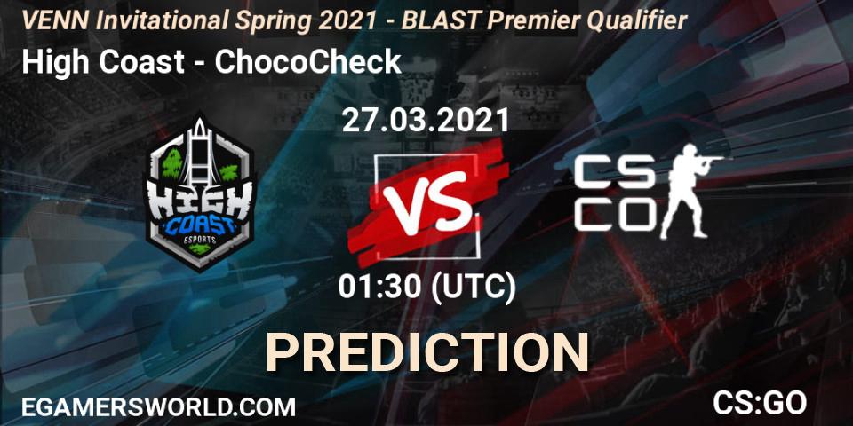 Pronóstico High Coast - ChocoCheck. 27.03.2021 at 01:30, Counter-Strike (CS2), VENN Invitational Spring 2021 - BLAST Premier Qualifier
