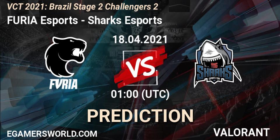 Pronóstico FURIA Esports - Sharks Esports. 18.04.2021 at 01:00, VALORANT, VCT 2021: Brazil Stage 2 Challengers 2