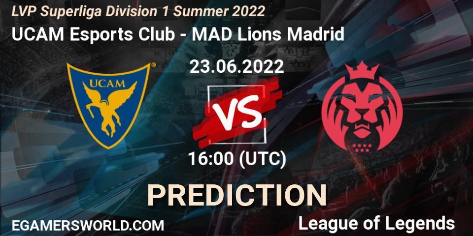 Pronóstico UCAM Esports Club - MAD Lions Madrid. 23.06.2022 at 16:00, LoL, LVP Superliga Division 1 Summer 2022