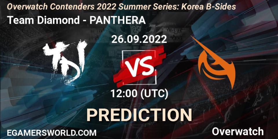 Pronóstico Team Diamond - PANTHERA. 26.09.2022 at 12:00, Overwatch, Overwatch Contenders 2022 Summer Series: Korea B-Sides